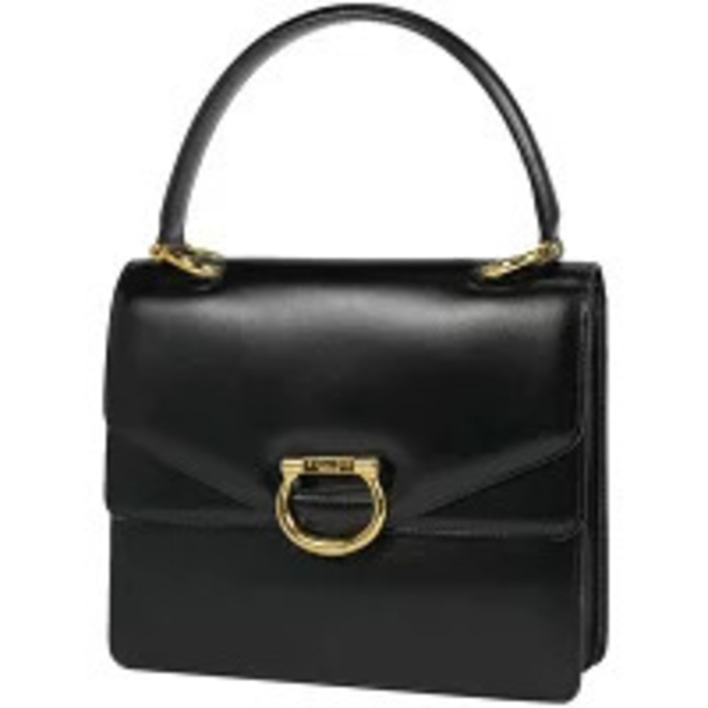 Celine Handbag Double Flap Leather Black